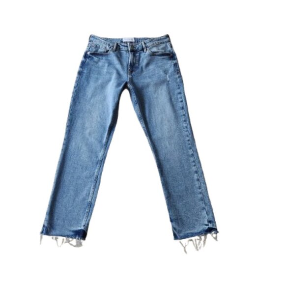 Dear John High-Rise Blaire Straight Ankle Raw Hem Jeans - Picture 2 of 5